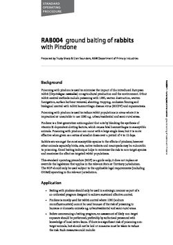 RAB004 ground baiting of rabbits with Pindone