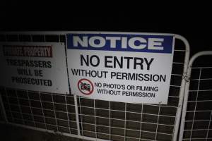 'No Entry' sign - Sign at front of property - Captured at Balpool Station Piggery, Niemur NSW Australia.