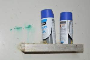 Spray paint at pig farm - Captured at Lindham Piggery, Wild Horse Plains SA Australia.