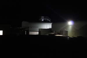 Big River Pork slaughterhouse at night - Captured at Big River Pork Abattoir, Brinkley SA Australia.