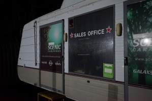 Sales office caravan outside - Captured at SBA Hatchery, Bagshot VIC Australia.