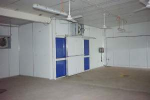 Door into loading dock from debeaking room - Captured at SBA Hatchery, Bagshot VIC Australia.