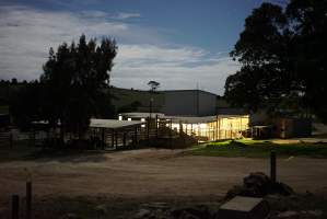 Exterior of slaughterhouse, early morning - Captured at Strath Meats, Strathalbyn SA Australia.