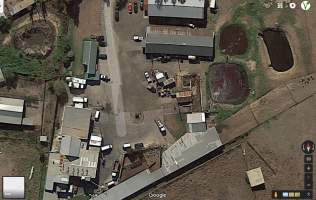 animals in holding pens - satellite view - Captured at Hawkesbury Valley Meats, Wilberforce NSW Australia.